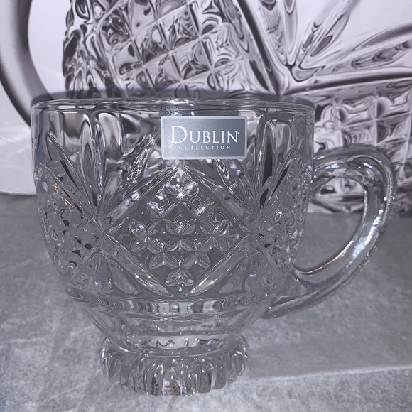 DUBLIN Dining Dublin Collection Set Of Four Coffe Mugs New Crystal